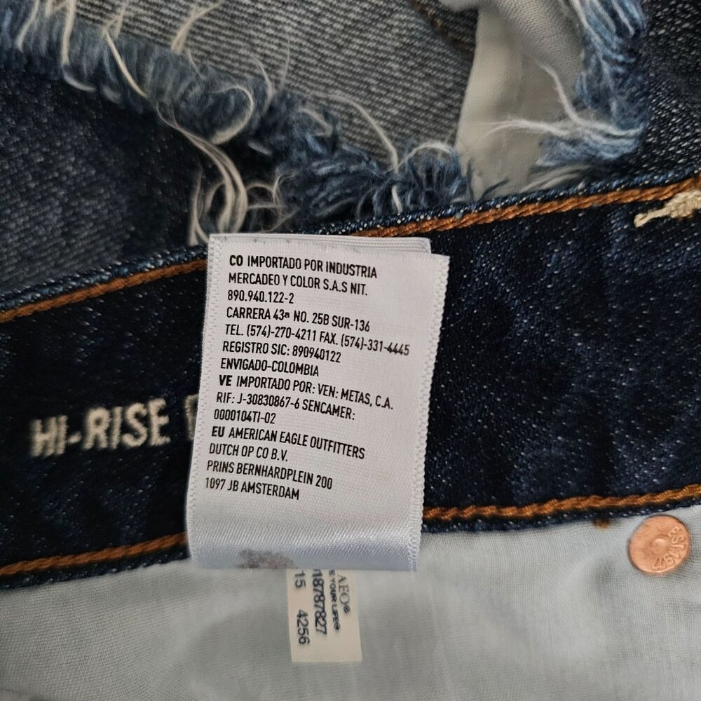 American Eagle Outfitters Women's Indigo High Rise Festival Denim Shorts Size 6 - Picture 11 of 12